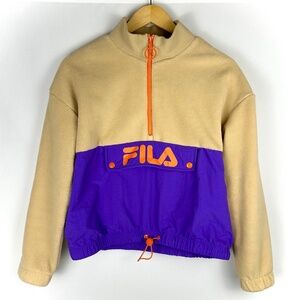 FILA Athletic Long Sleeved Half Zip Teddy Bear Fleece Windbreaker Sweater - XS